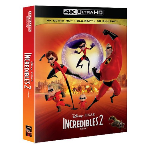 인크레더블 2 (Incredibles 2, 2018) 2D & BONUS & 3D & UHD 스틸북 Blu-Ray [4 DISC]