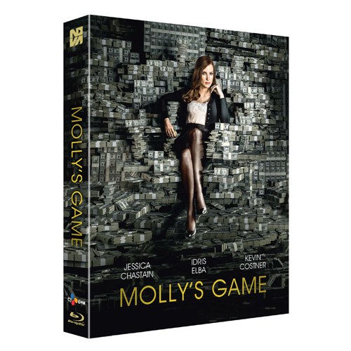 몰리스 게임 (MOLLY'S GAME) 스카나보 렌티큘러 풀슬립 700장 넘버링 한정판  BLU-RAY [1 DISC]