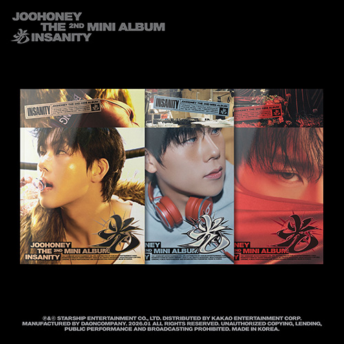 [세트/앨범3종] 주헌 (JOOHONEY) - THE 2ND MINI ALBUM [光 (INSANITY)] (링 위의 호랑이 VER. / 미쳐야 빛난다 VER. / IN RED VER.)
